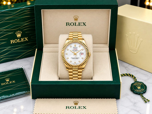 LUXURY MEN'S WATCH (WHITE DIAL GOLDEN)
